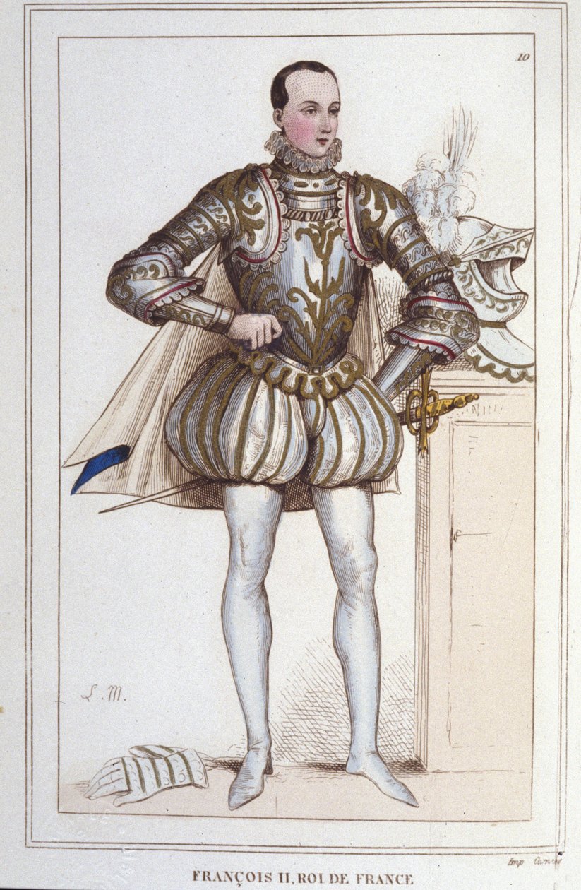 フランス王フランソワ2世（1544～1560年）の肖像 1830年の刻印 作： 無名の画家