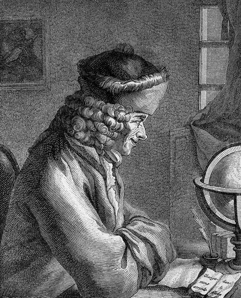 1764年にフェルニー城で撮影されたフランソワ・マリー・アルエ・ディット・ヴォルテール（1694～1778）の肖像。 作： 無名の画家