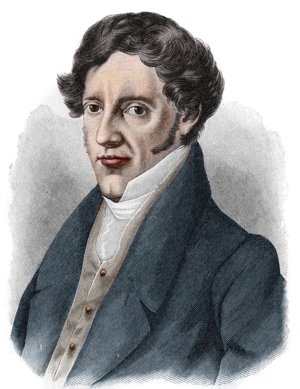 オーストリアの劇作家、フランツ・グリルパルツァー（1791-1872）の肖像。 作： 無名の画家