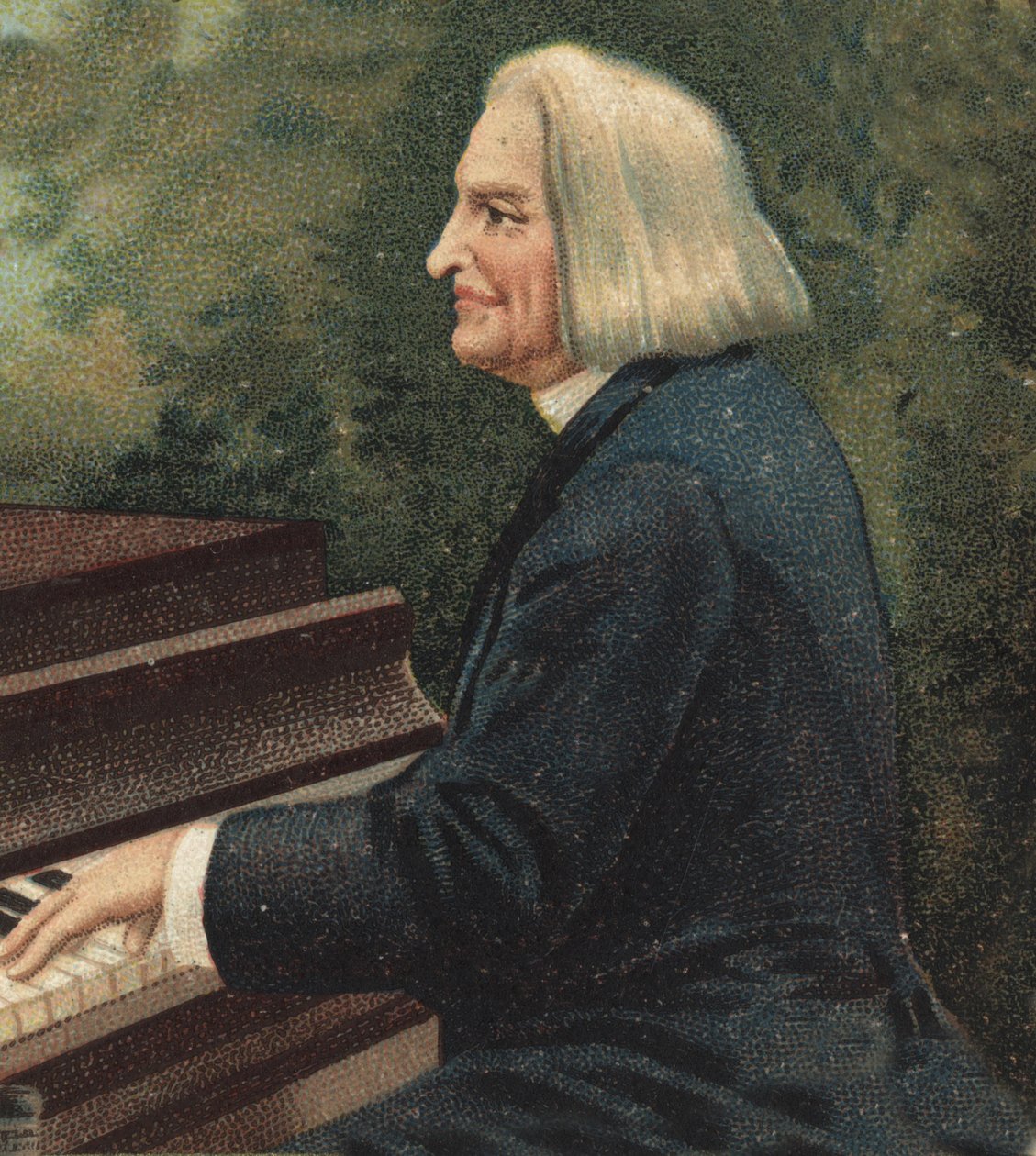 ハンガリーのピアノ作曲家・ピアニスト、フランツ・リスト（1811-1886）の肖像。 作： 無名の画家