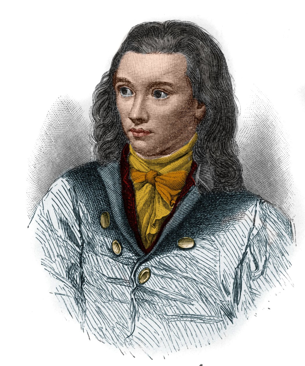 ドイツのロマン派詩人、フリードリッヒ・フォン・ハーデンベルク（ノヴァーリス）（1772-1801）の肖像。 作： 無名の画家