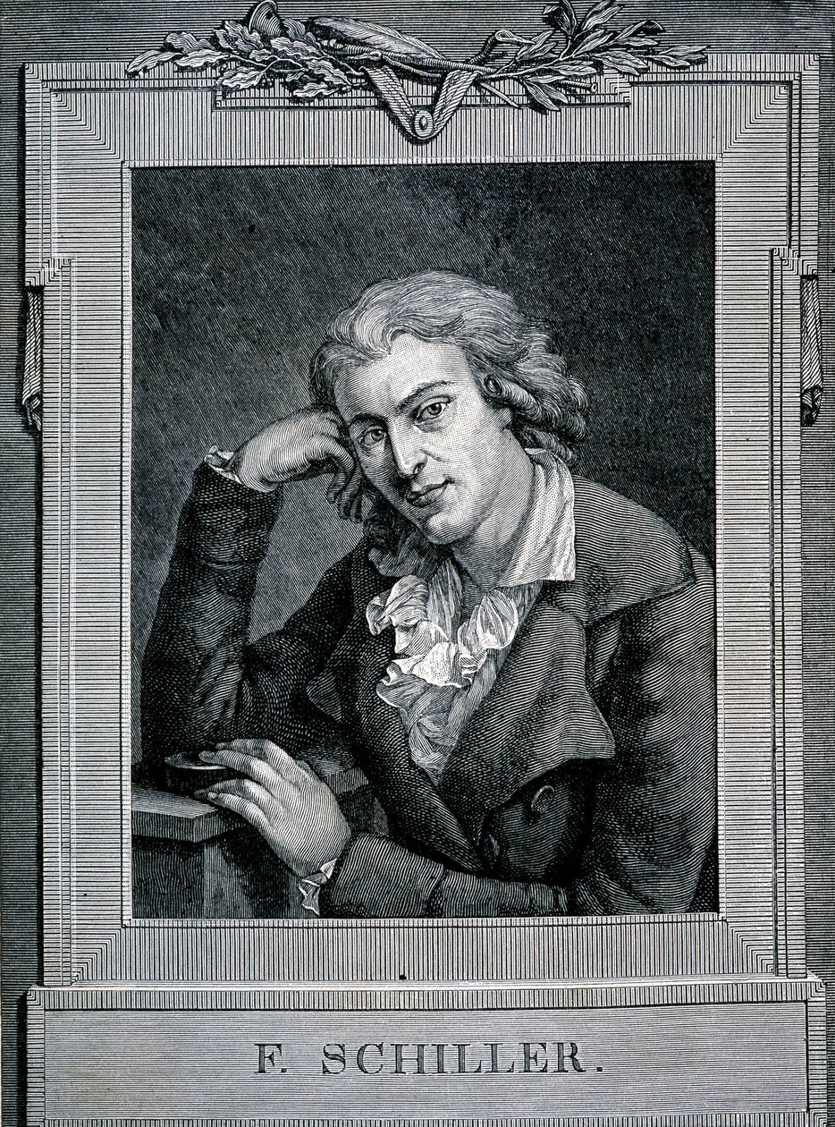 ドイツの詩人・劇作家、フリードリヒ・フォン・シラー（1759〜1805）の肖像。 作： 無名の画家
