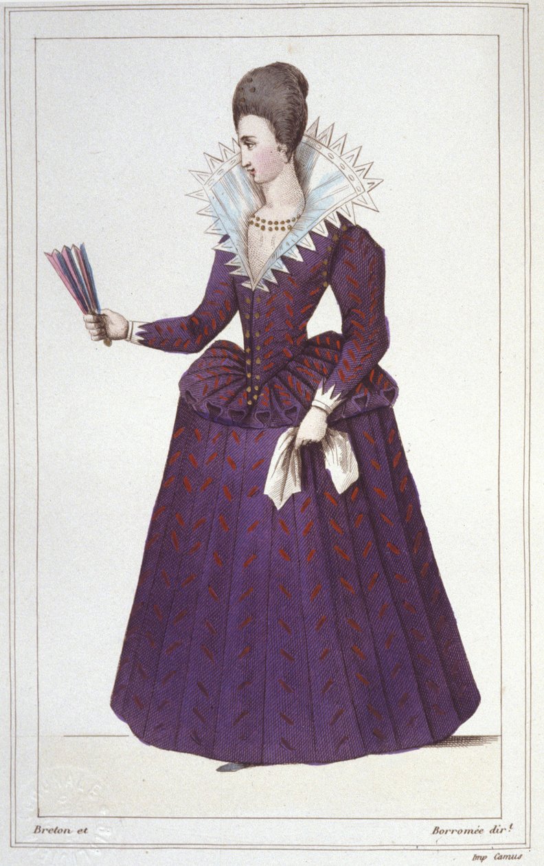 ヘンリー4世（1553-1610）の愛人であったガブリエル・デストレ（1573-1599）の肖像 1830年までに彫られたもの 作： 無名の画家