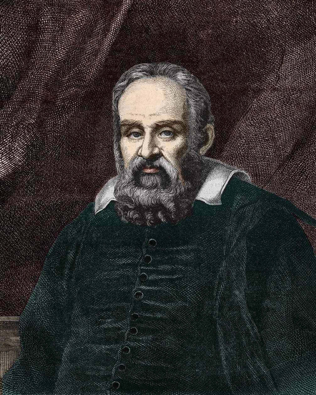 Galileo Galilei dit Galileo（1564 - 1642）の肖像。19世紀のエングレーヴィング。 作： 無名の画家