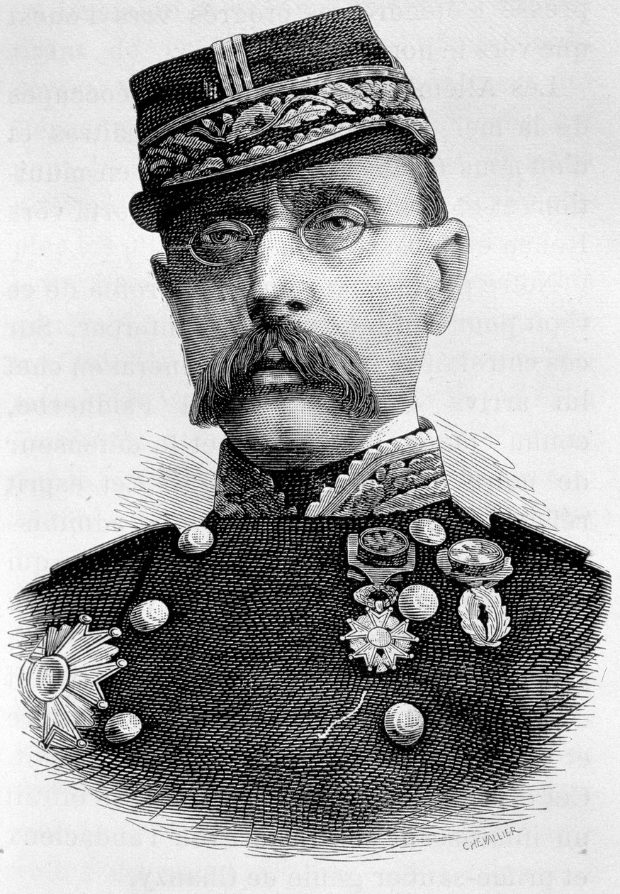 フランスの植民地化を行ったルイ・ファイデルベ将軍（1818～1889年）の肖像。19世紀のエングレーヴィング。 作： 無名の画家