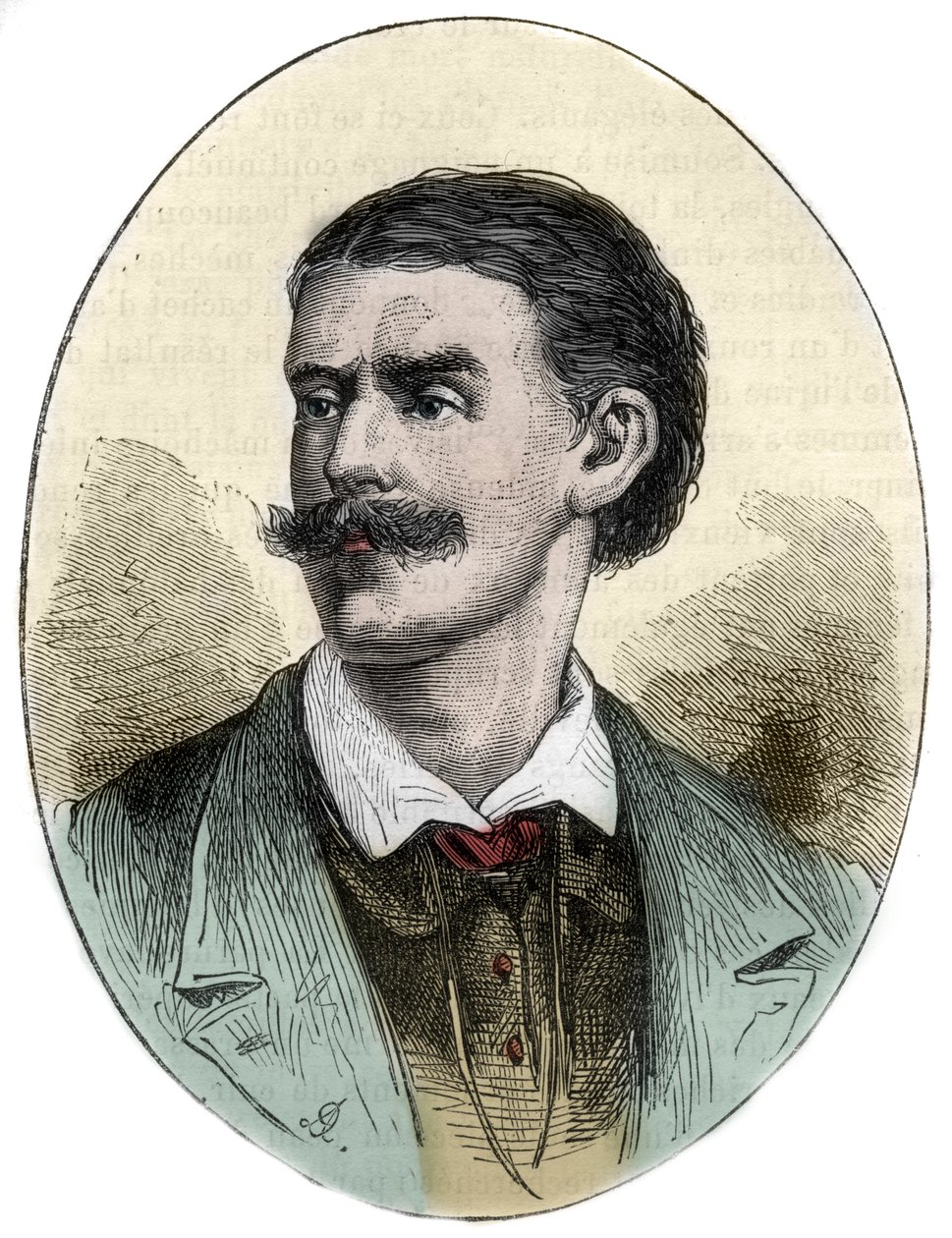 Georg August Schweinfurth (1836-1925) ドイツの探検家、植物学者、人類学者の肖像 「Histoire picturesque des grands voyages au nineteenth century」に掲載された彫刻。1877 作： 無名の画家