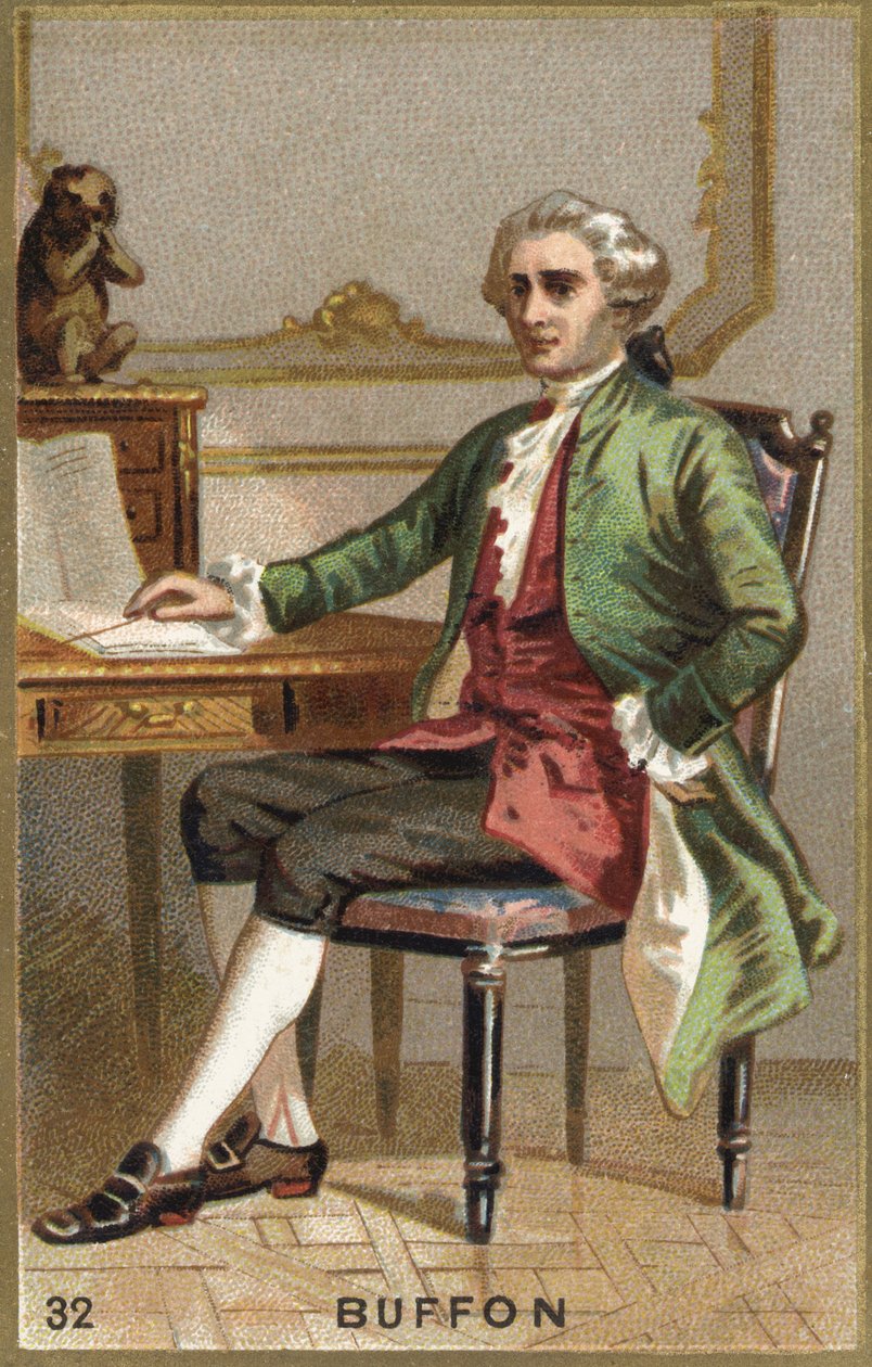 ビュフォン伯爵ジョルジュ・ルイ・ルクレール（1707～1788）の肖像。クロモリトグラフ 19世紀 作： 無名の画家