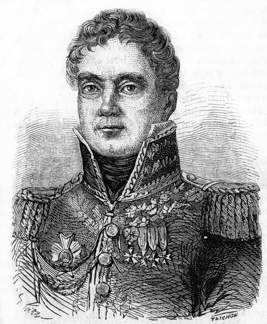フランスの牧童だったジョルジュ・ムートン（ローバウ伯爵）（1770-1838）の肖像。 作： 無名の画家