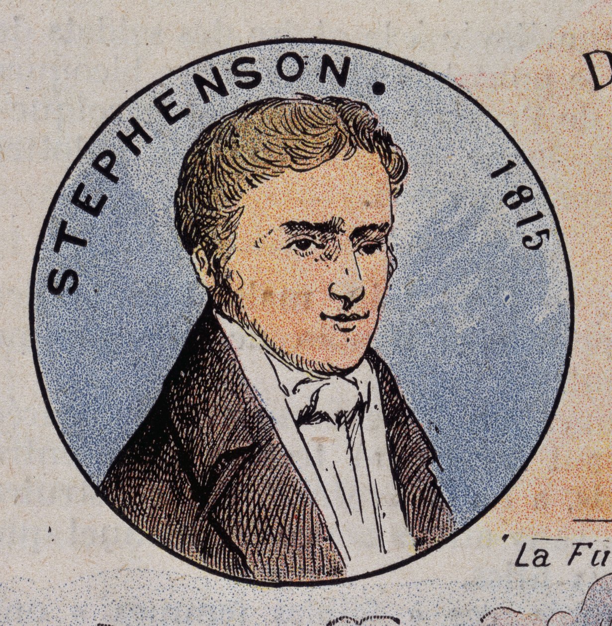 1815年のジョルジュ・ステファンソン（1781～1848）の肖像（1814年に最初の蒸気機関車を開発したイギリスの技術者 作： 無名の画家