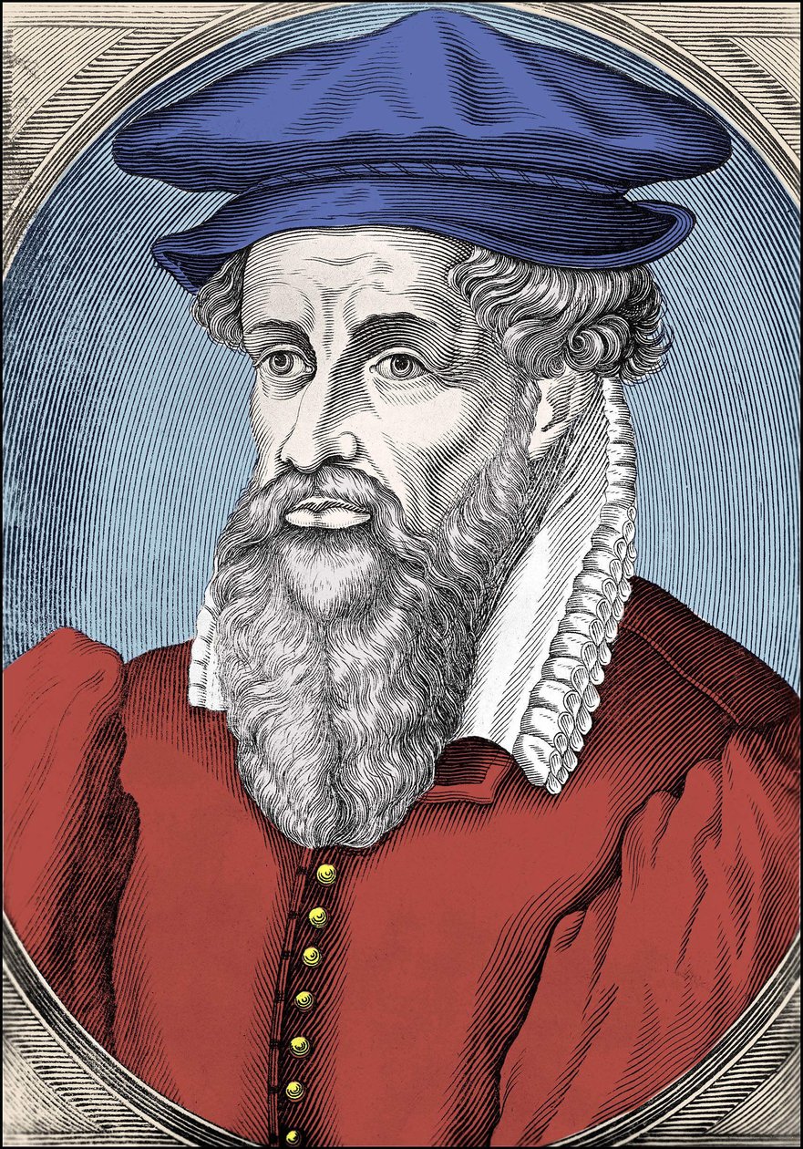 ゲルハルト・クレーメルの肖像」このゲルハルトス・メルカトル（1512-1594）は 作： 無名の画家