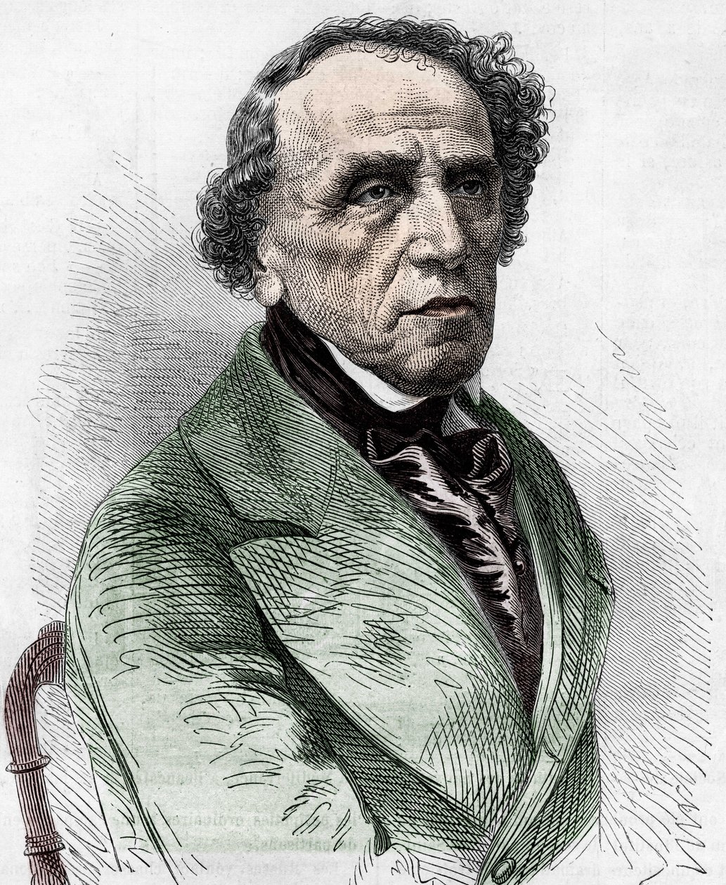 ドイツの作曲家、ジャコモ・メイヤーベーア（1791-1864）の肖像。 作： 無名の画家
