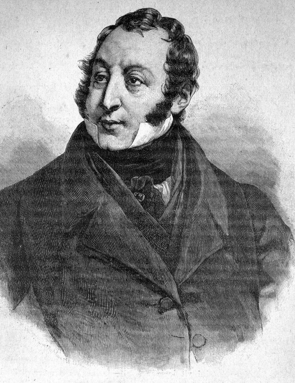 ジョアッキーノ・ロッシーニ（1792-1868）の肖像 - 「The Contemporains」に掲載されたもの、n.d. 19世紀後半。 作： 無名の画家
