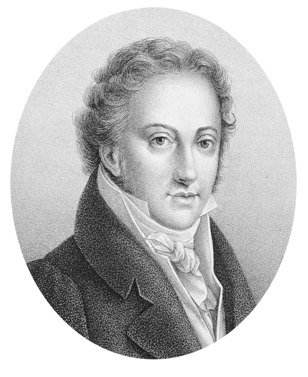 イタリアの作曲家、ジョアッキーノ・ロッシーニ（1792-1868）の肖像。 作： 無名の画家