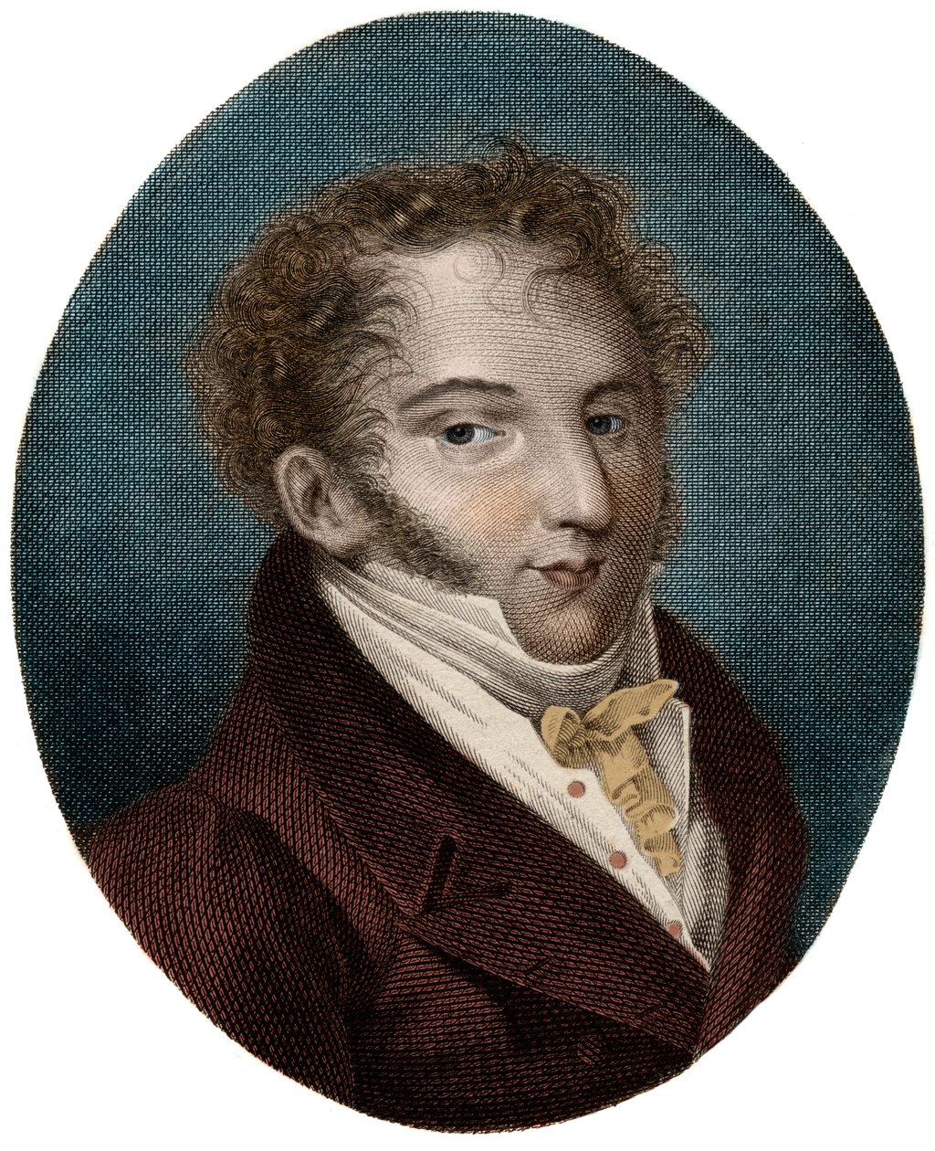 イタリアの作曲家、ジョアキーノ（Gioachino）ロッシーニ（1792-1868）の肖像 - 。 作： 無名の画家
