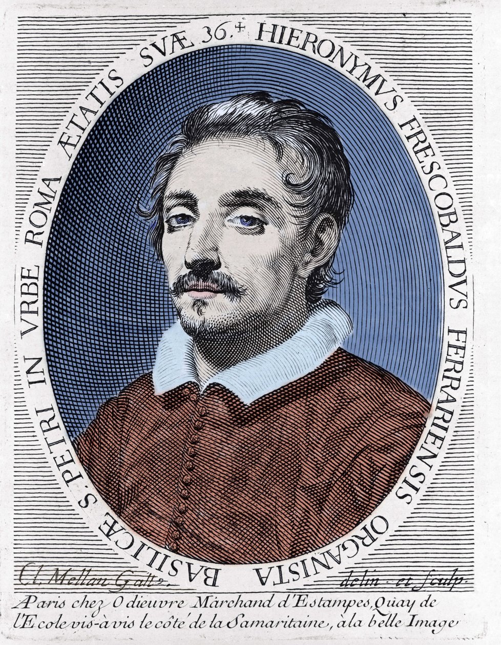 ジロラモ（またはジェロラモ）・フレスコバルディ（1583 - 1643）イタリアの作曲家の肖像。 作： 無名の画家