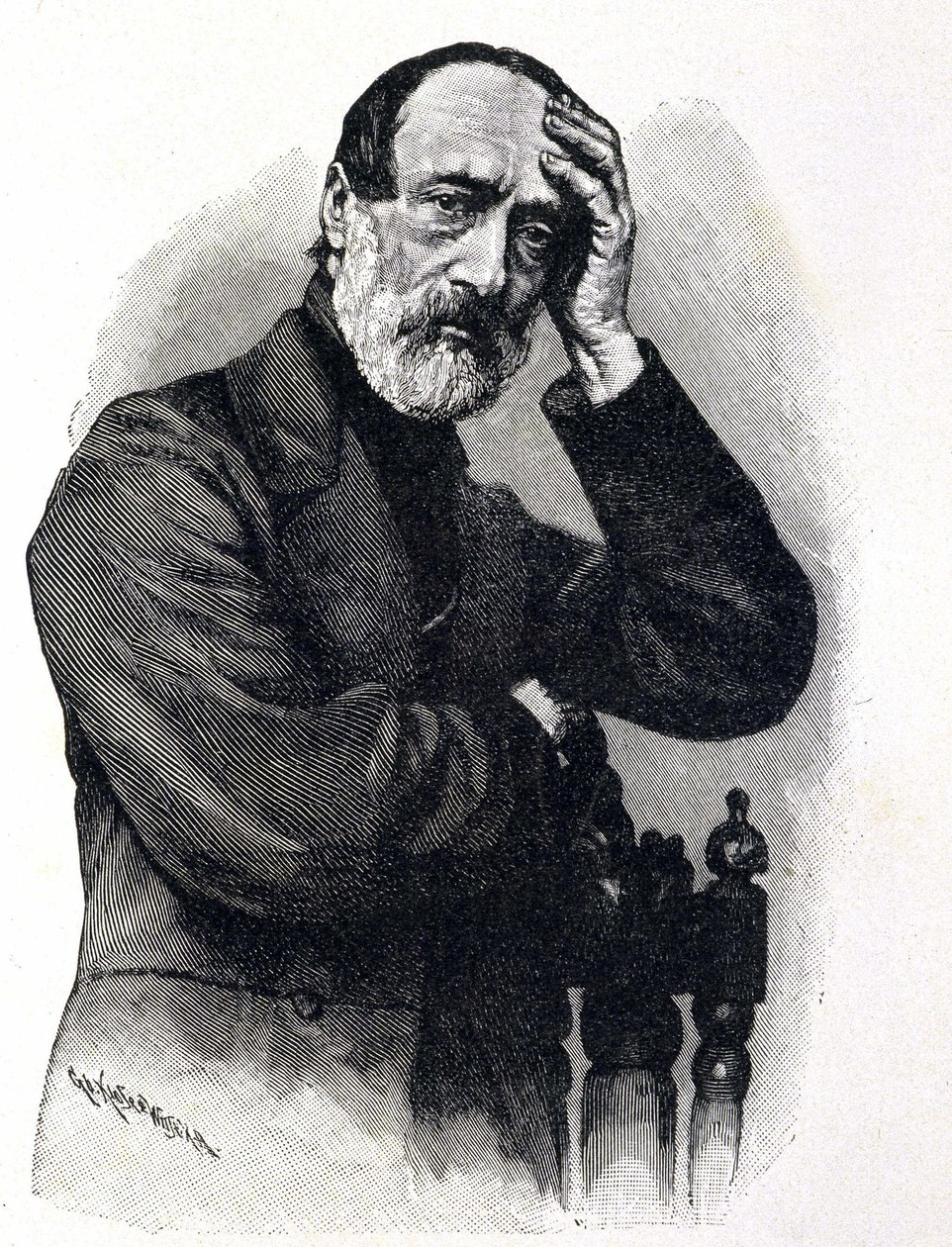 イタリアの愛国者・革命家ジュゼッペ・マッツィーニ（1805-1872）の肖像 作： 無名の画家