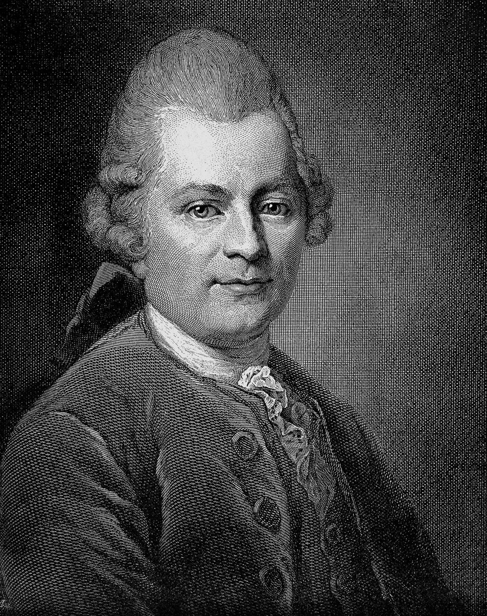 Gotthold Ephraim Lessing (1729 - 1781) ドイツの作家、劇作家の肖像。 作： 無名の画家