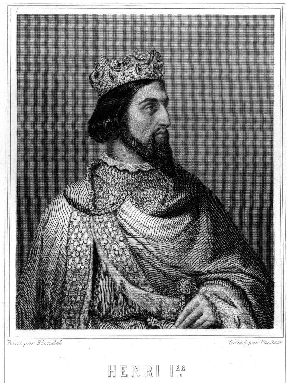 フランス王アンリ1世（1008年頃～1060年頃）の肖像 - ラヴァレの『フランス史』に掲載されている、エングレーヴィング、sd. 作： 無名の画家