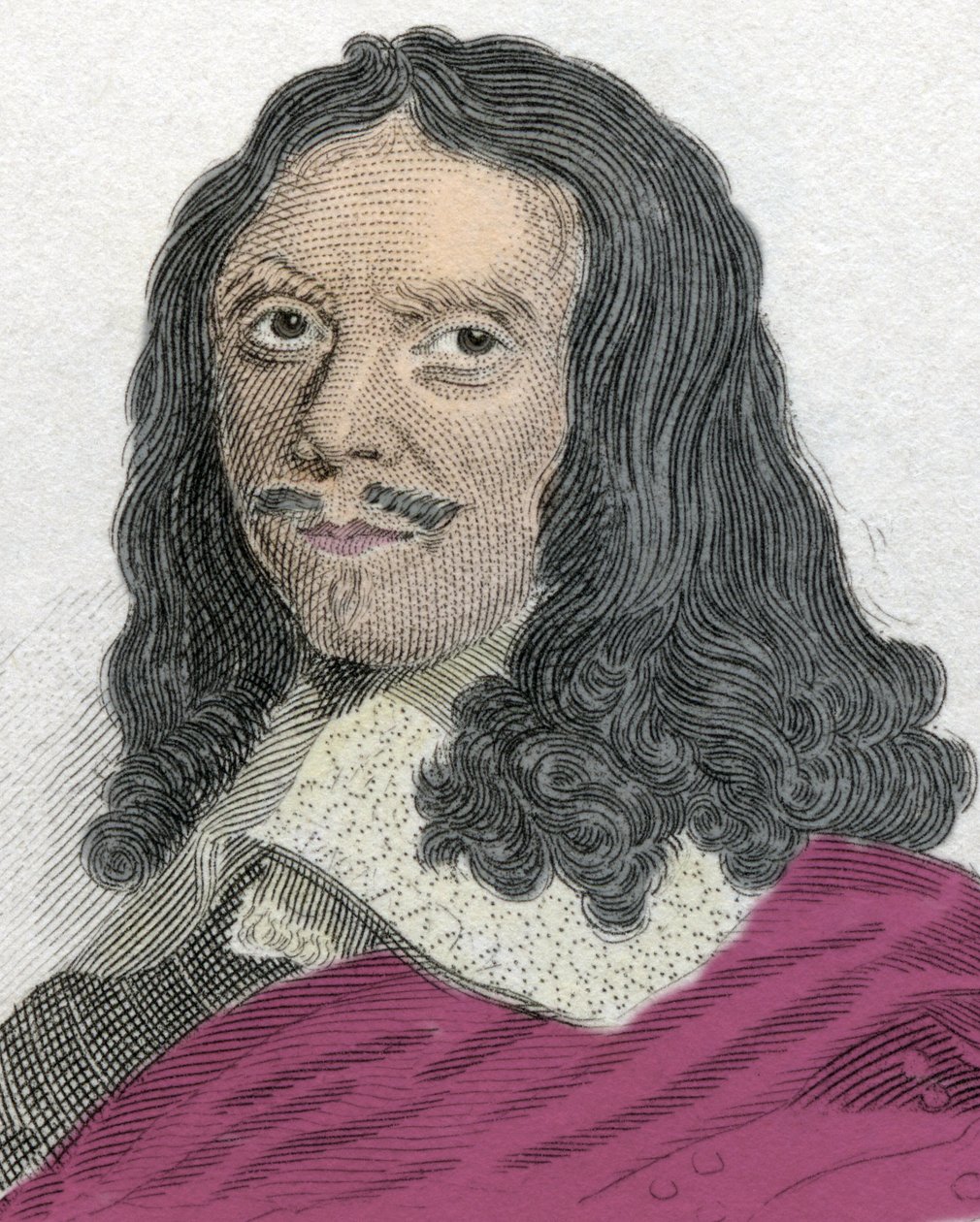 フランスの牧童、テュレンヌ子爵、アンリ・ド・ラ・トゥール・ドーヴェルニュ・ブイヨン（1611-1675年）の肖像。19世紀のエングレーヴィング。 作： 無名の画家