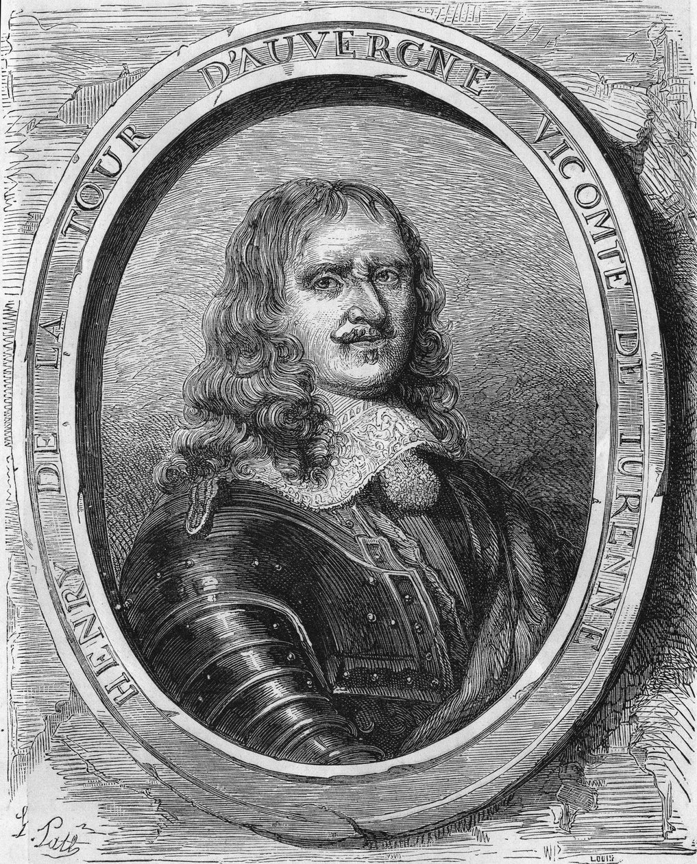 フランスのマレシャル、テュレンヌ子爵アンリ・ド・ラ・トゥール・ドーヴェルニュ（1611～1675年）の肖像。 作： 無名の画家