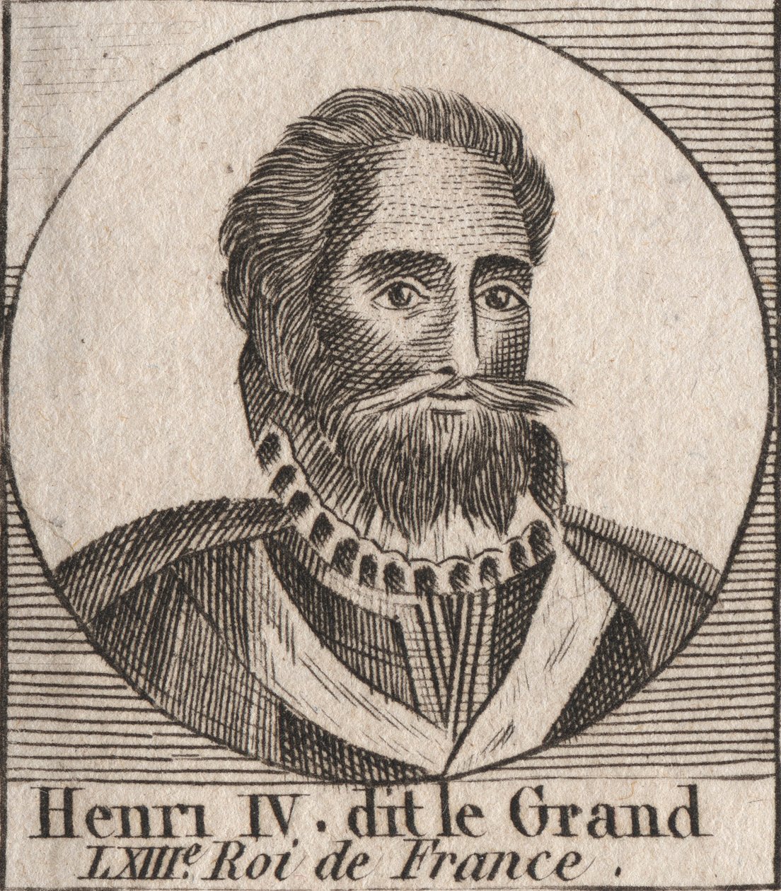 フランス王アンリ4世（1553-1610）の肖像 - フランス王アンリ4世（1553-1610）の肖像 - シャルル・コンスタント・ル・テリエ著「フランス史に関する教本」より1821年の刻印 作： 無名の画家