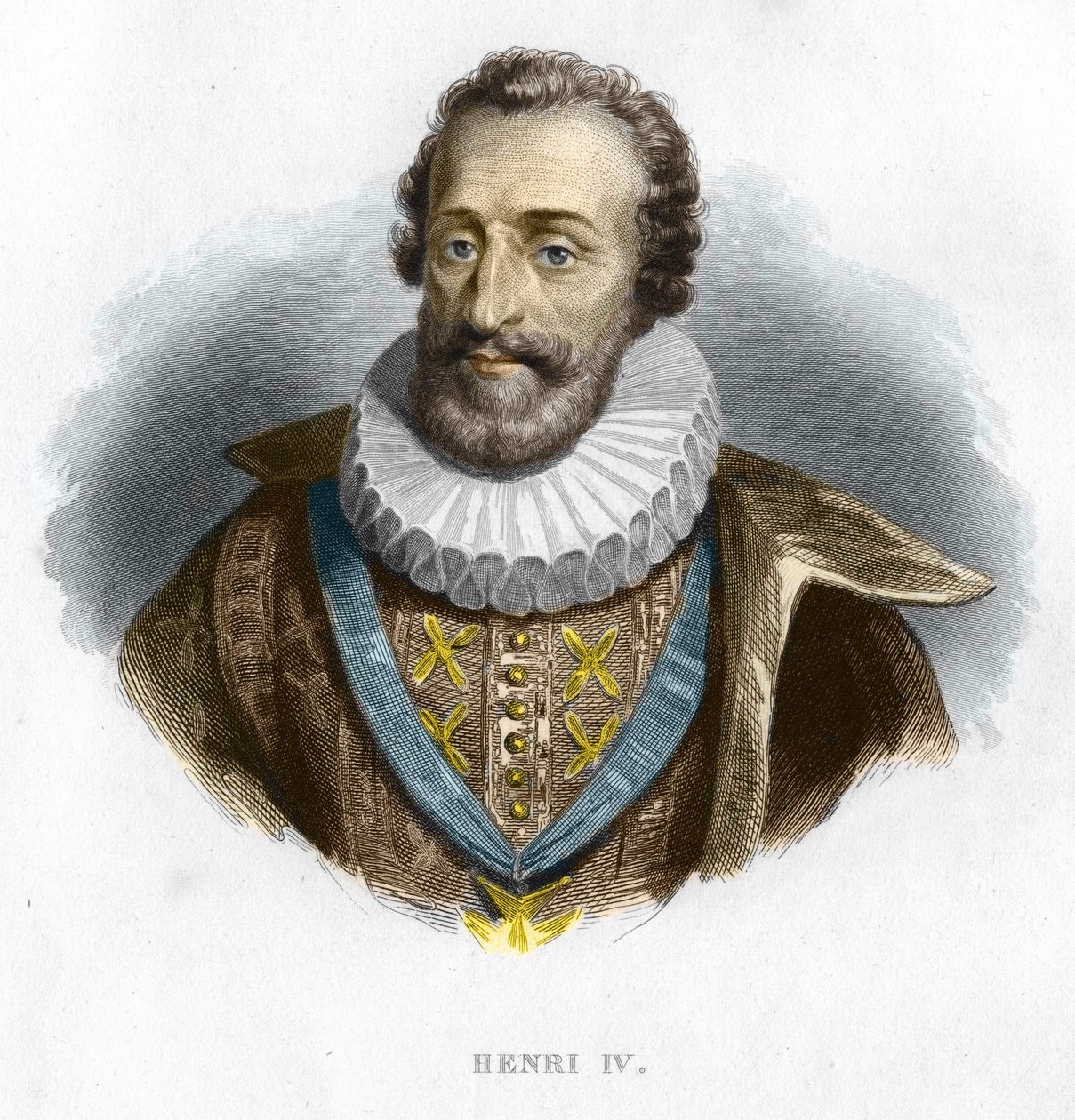 フランス王アンリ4世(1553-1610)の肖像 彫刻 19世紀