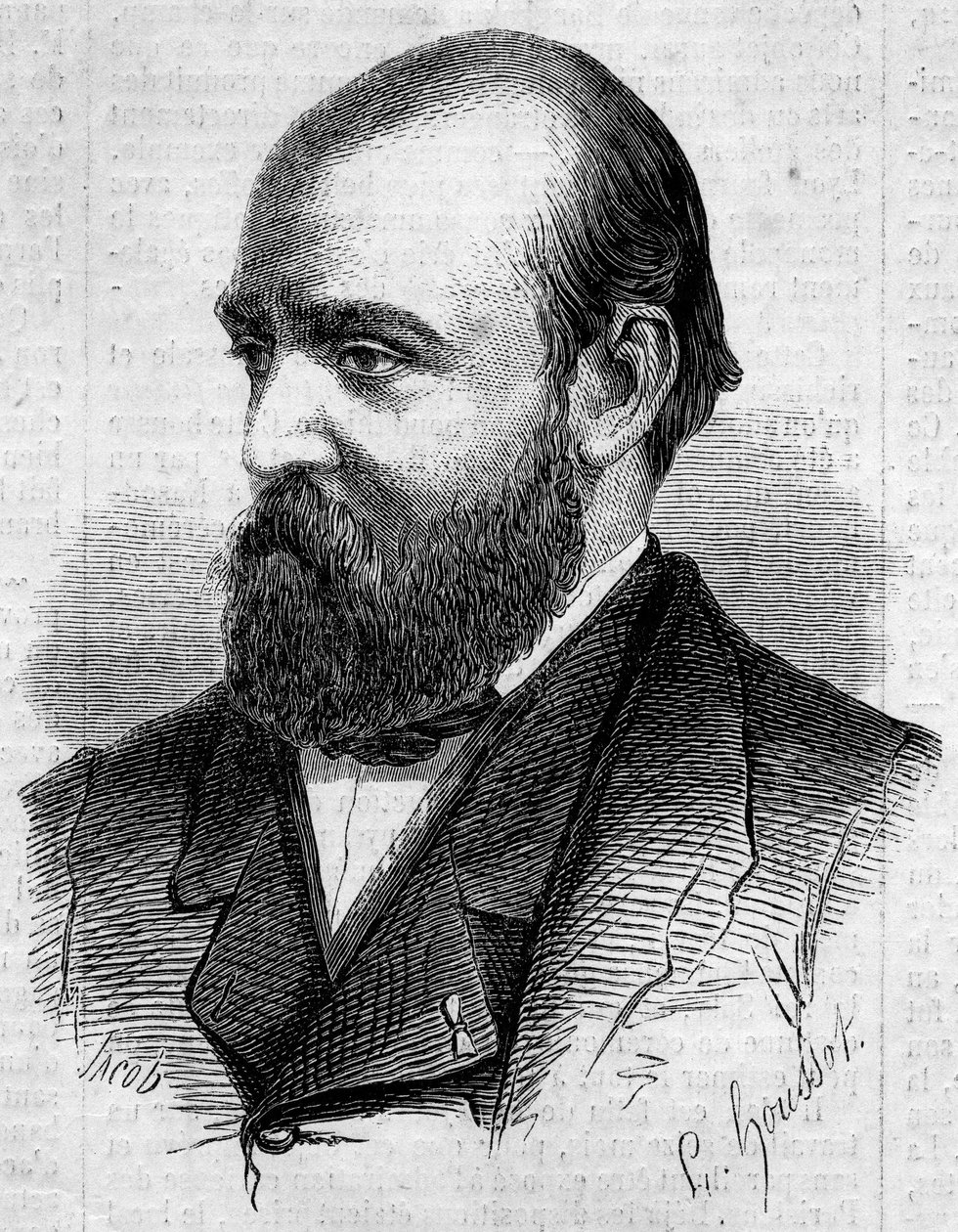 フランスの作家、アンリ・ミュルジェ（1822-1861）の肖像。1861年2月2日付「Le Monde Illustré」199号に掲載されたエングレーヴィング。 作： 無名の画家