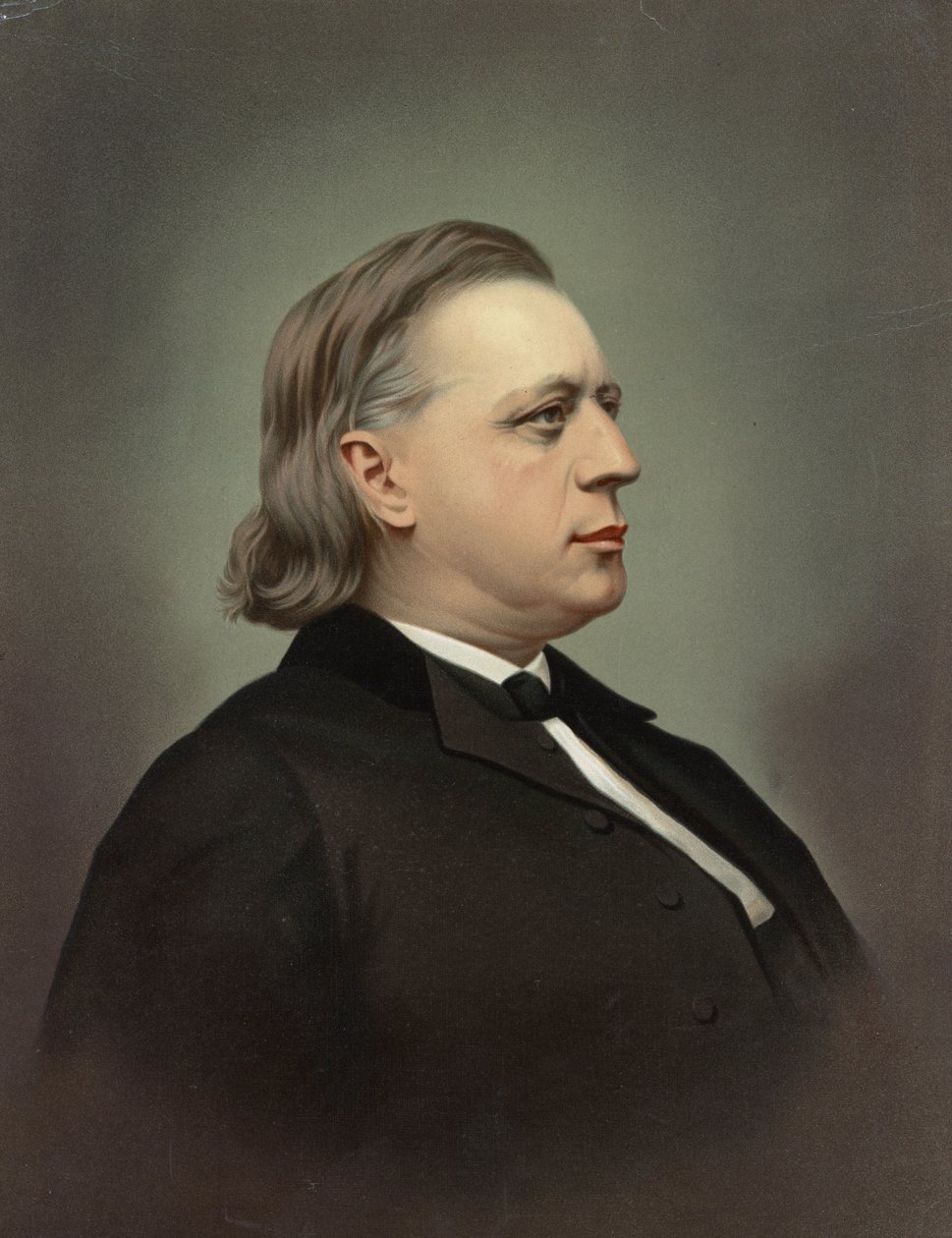 ヘンリー・ウォード・ビーチャー（1813-1887）の肖像 par Rockwood & Co.クロモリトグラフィー、1871年頃、個人蔵 作： 無名の画家