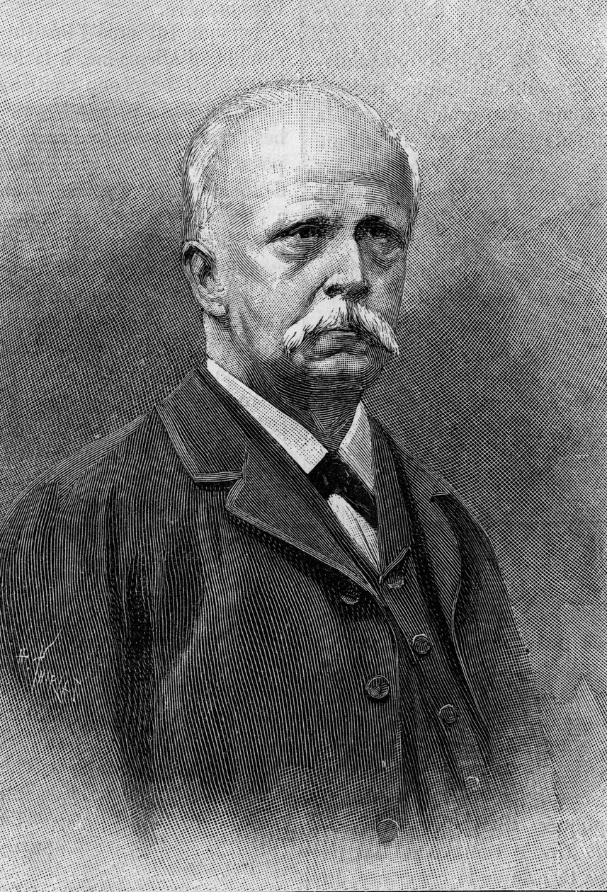 ドイツの物理学者・生理学者であるヘルマン・ルイ・フェルディナンド・フォン・ヘルムホルツ（1821 - 1894）の肖像。1894年9月22日付「La Nature: revue des sciences et de leurs applications aux arts et a l