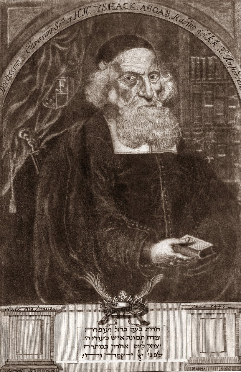 Isaac Aboab da Fonseca (1605-1693) の肖像 - Isaac Aboab Foonseca - ラビ、学者、カバリスト、作家 作： 無名の画家