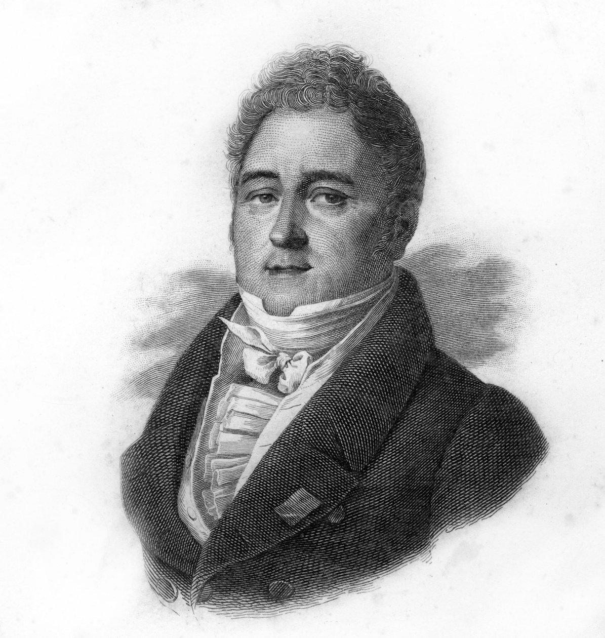 フランスの銀行家・政治家ジャック・ラフィット（1767-1844）の肖像、19世紀のエングレービング 作： 無名の画家