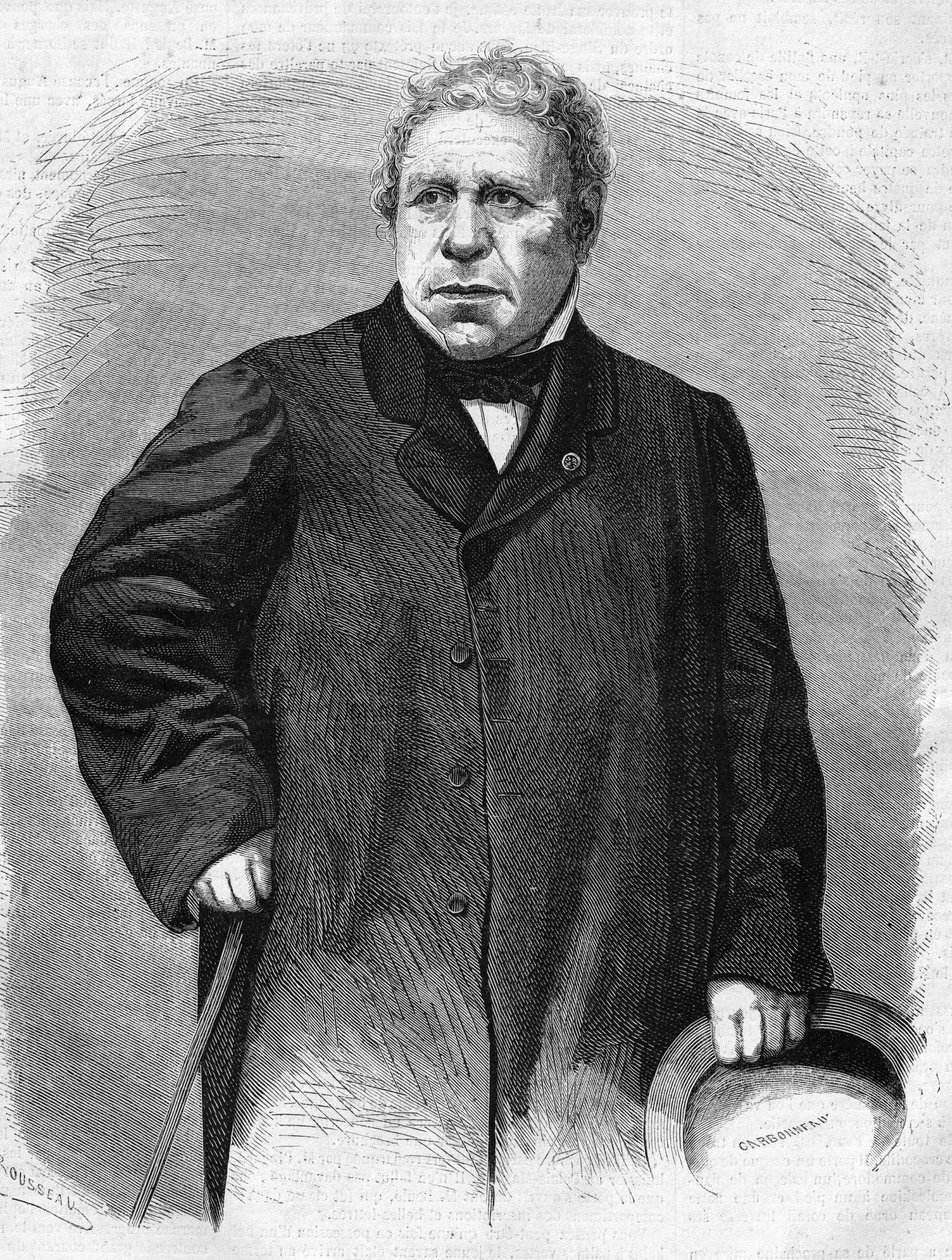 ジャン・オーギュスト・ドミニク・アングル（1780-1867）の肖像。フランスの洋画家。 作： 無名の画家