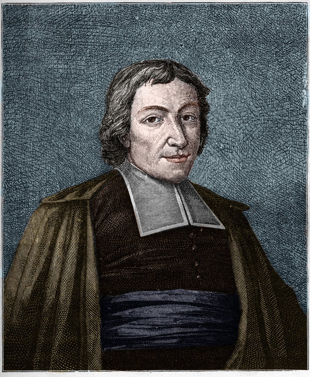 ジャン・バティスト・ドゥ・ラ・サール（Jean-Baptiste De La Salle）（1651-1719）フランスの宗教家、キリスト教学校の兄弟の信徒の創設者の肖像。19世紀のエングレーヴィング。 作： 無名の画家