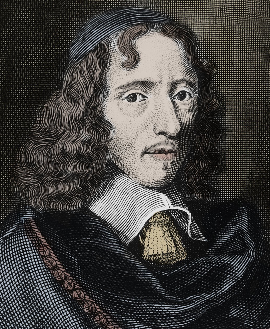 フランスの詩人Jean Chapelain (1595-1674) の肖像 - エングレービング - Jean Chapelain (1595-1674) poet et critique litteraire francais - Engraving 作： 無名の画家