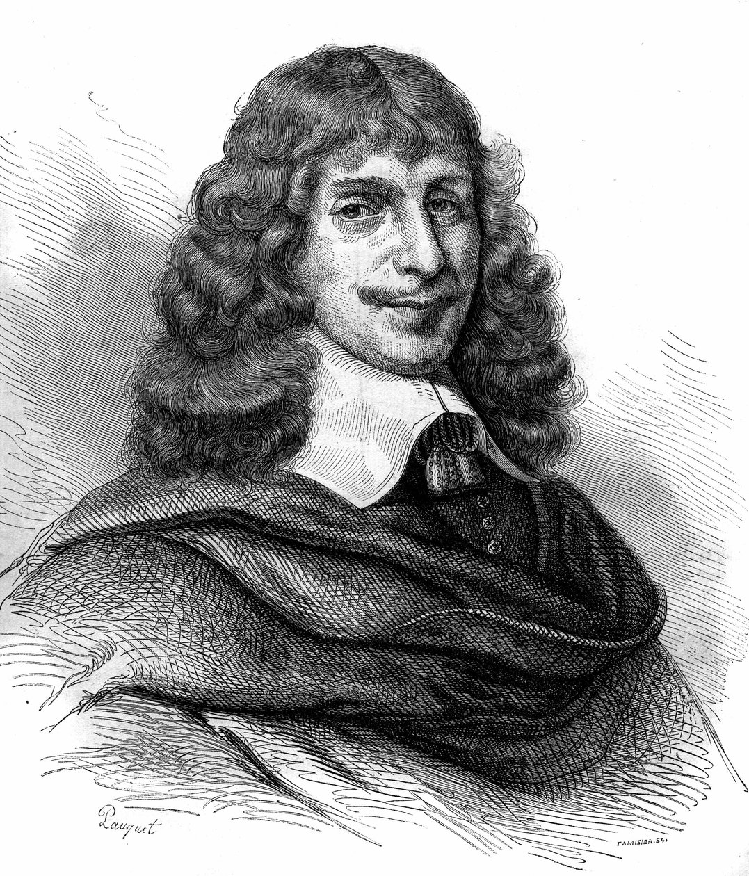 フランスの作家、ジャン・フランソワ・サラザン（Sarrazin, Sarazin）（1614 -1654）の肖像。1870年のエングレーヴィング。 作： 無名の画家
