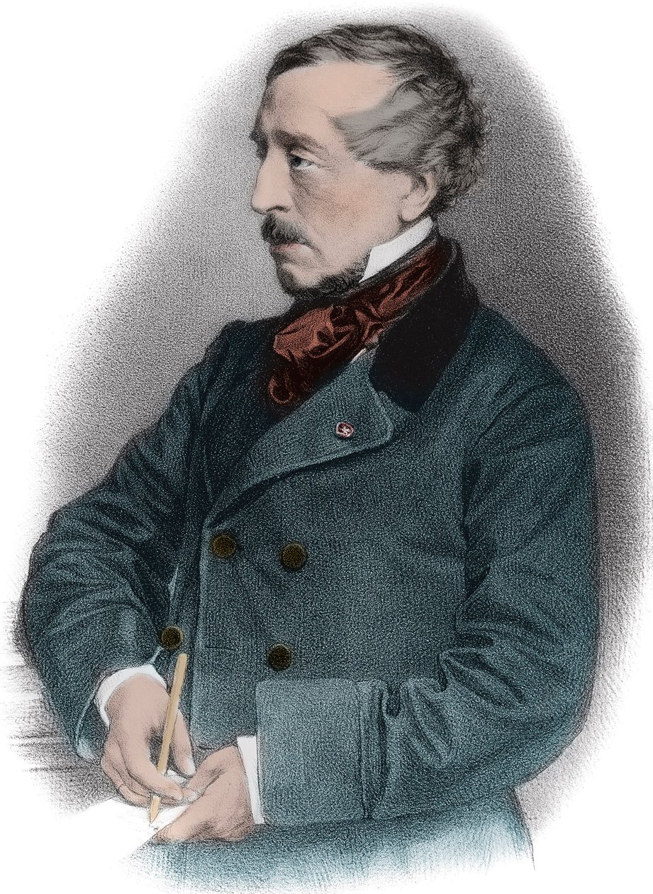 ジャン・ジャック（Jean-Jacques）・アンペール（1800-1864）フランスの歴史家の肖像-。 作： 無名の画家