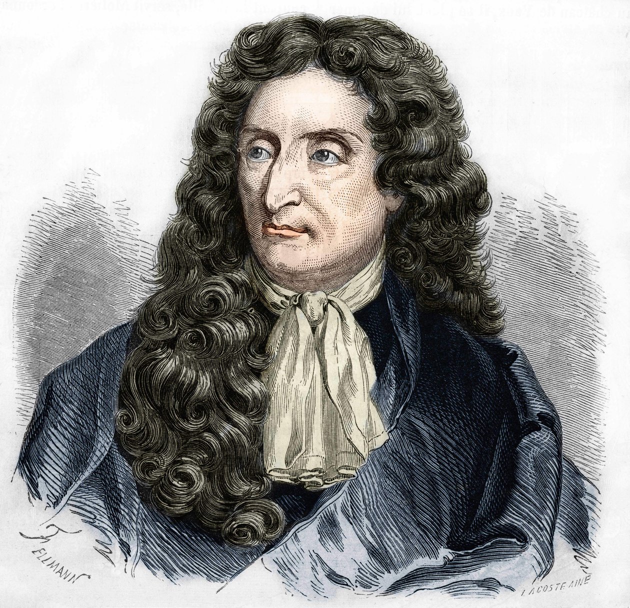 フランスの詩人、ジャン・ド・ラ・フォンテーヌ（1621-1695）の肖像。 作： 無名の画家