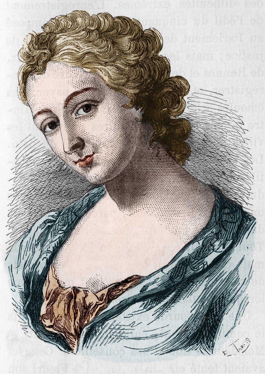 Jeanne Agnes Berthelot de Plemont、通称Madame la Marquise de Prue（1698-1727）のポートレート。 作： 無名の画家