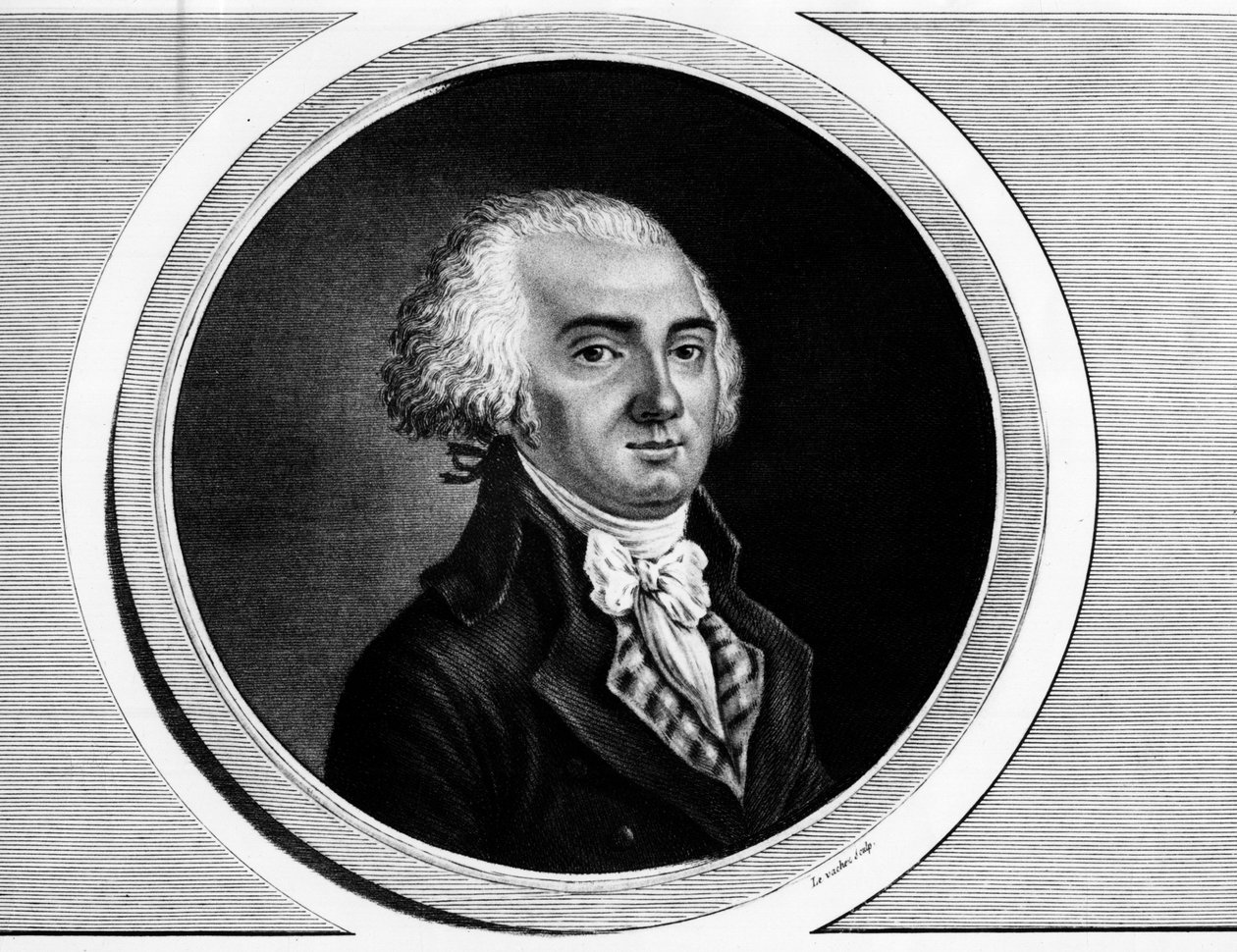 ジェローム・ペティオン・ド・ビルヌーブ（1759-1793）の肖像。フランス革命の歴史的絵画全集（全3巻）」に掲載されているエングレーヴィング。1804. 作： 無名の画家