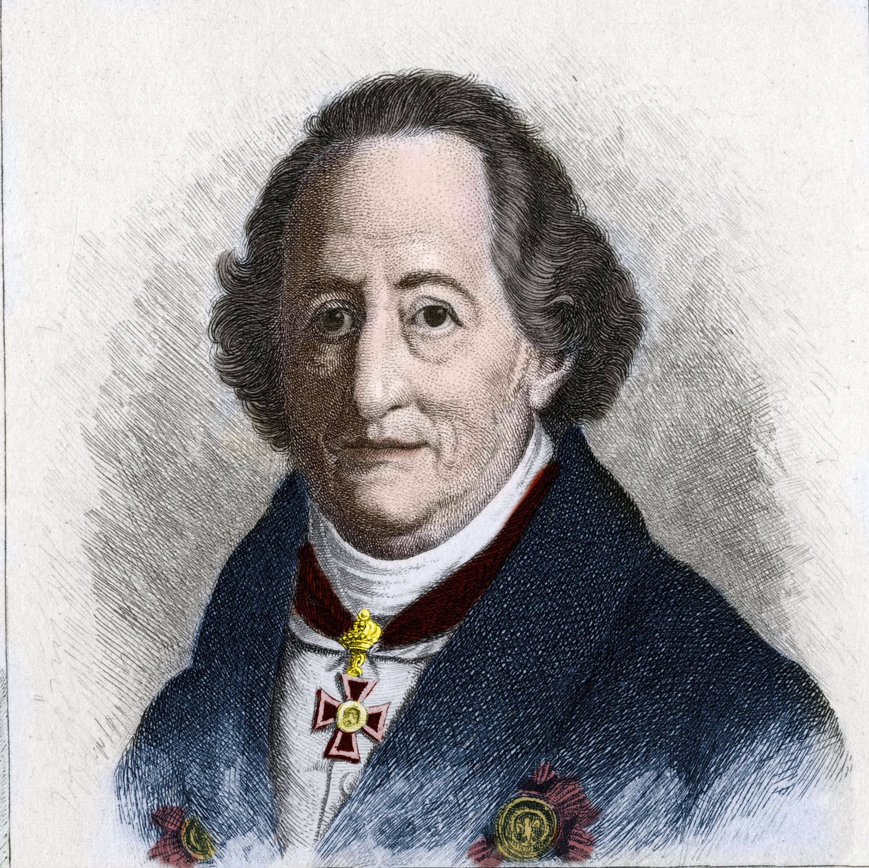 ドイツの作家、ヨハン・ヴォルフガング・ゲーテ（1749-1832）の肖像 作： 無名の画家