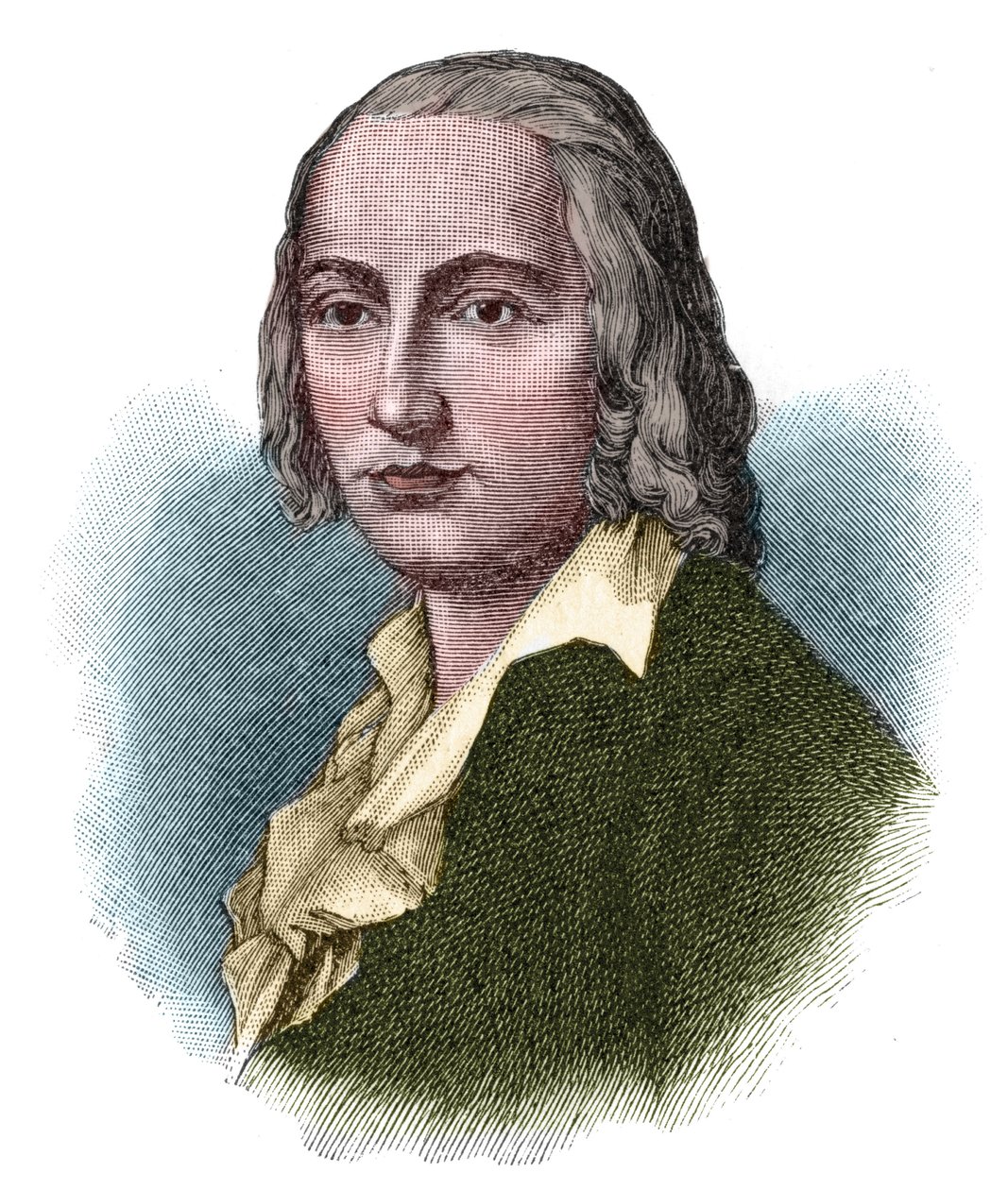 ヨハン・クリスチャン・フリードリヒ・ヘルダーリン（1770-1843）の肖像。 作： 無名の画家