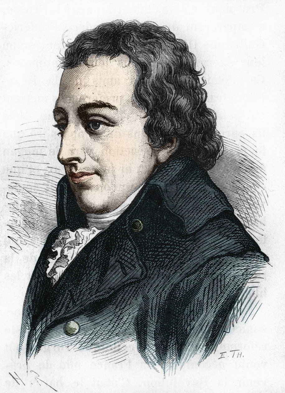 ヨハン・ゴットリープ・フィヒテの肖像。ドイツの哲学者（1762年〜1814年）。 作： 無名の画家