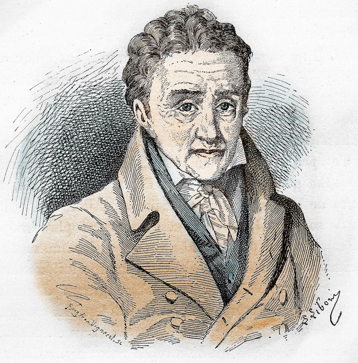 スイスの教育学者であるヨハン・ハインリッヒ・ペスタロッチ（1746～1827）の肖像。 作： 無名の画家
