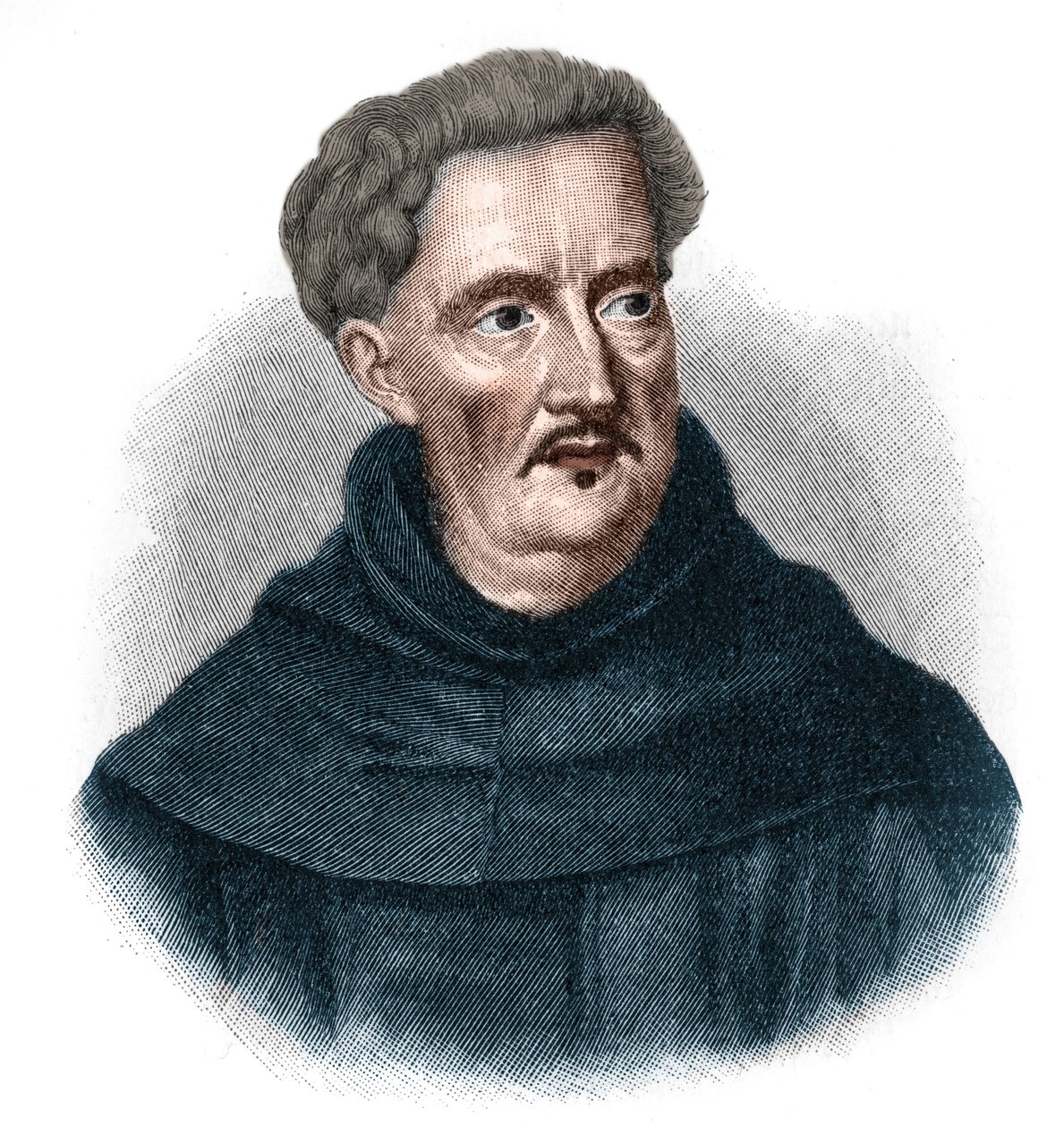 Johann Ulrich Megerle, dit Abraham a Sancta (Santa) Clara 1607-1680の肖像。オーストリア・バロックの代表的な予言者。 作： 無名の画家