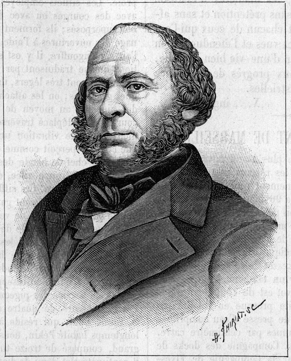 スウェーデン出身のアメリカ人技師・発明家、ジョン・エリクソン（1803-1889）の肖像。1889年4月27日付の「La Nature: Revue des sciences et de leurs applications aux arts et a l