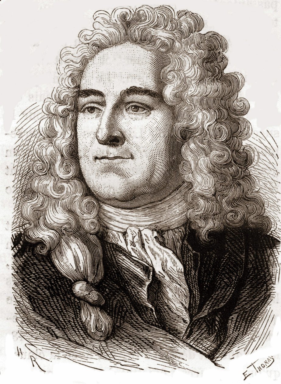 1720年に破産したスコットランドの金融業者、ジョン・ロー（1671 - 1729）の肖像（Quincampoix Streetのイベント 作： 無名の画家