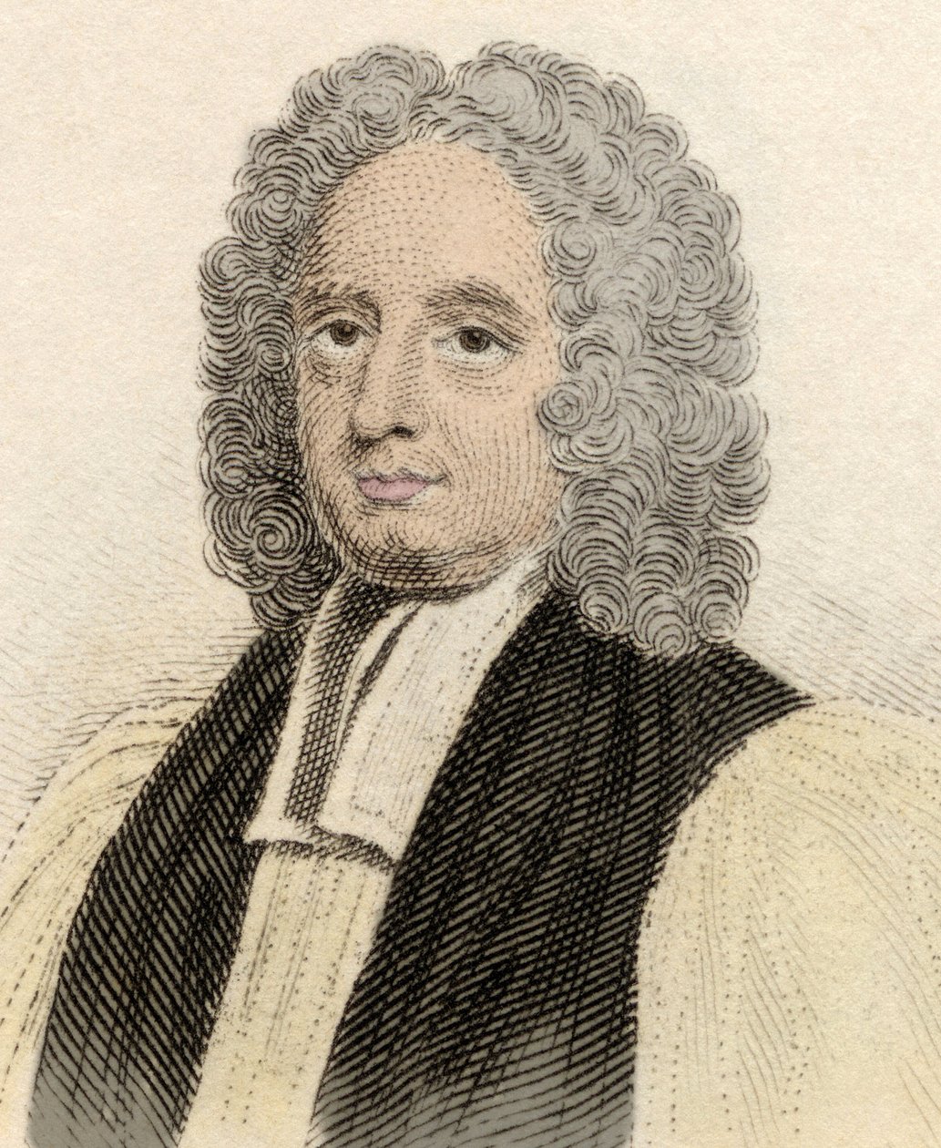 ジョン・ポッター（1674年頃～1747年）の肖像（イギリスの聖職者、カントルベリーの古老）。19世紀のエングレーヴィング。 作： 無名の画家