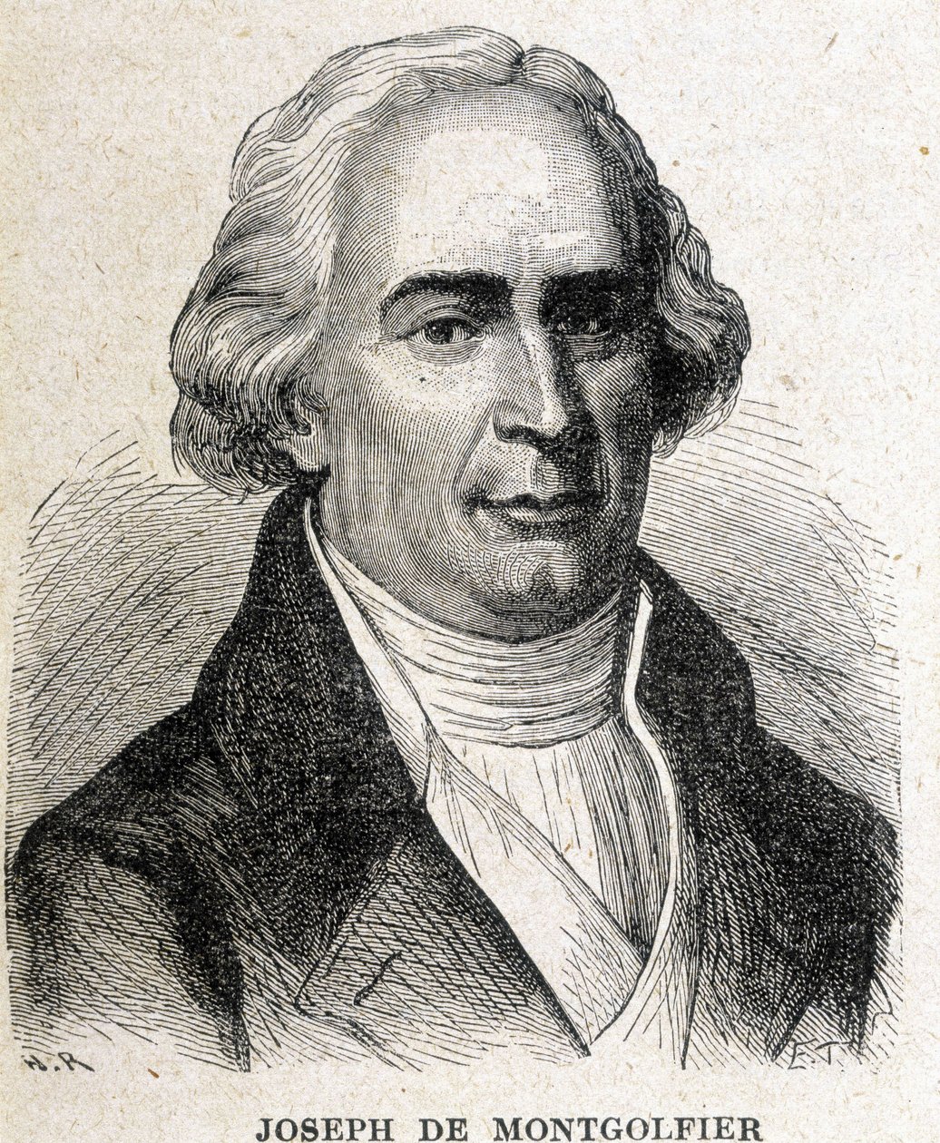 ジョセフ・ド・モンゴルフィエ（1740～1810）の肖像。 作： 無名の画家