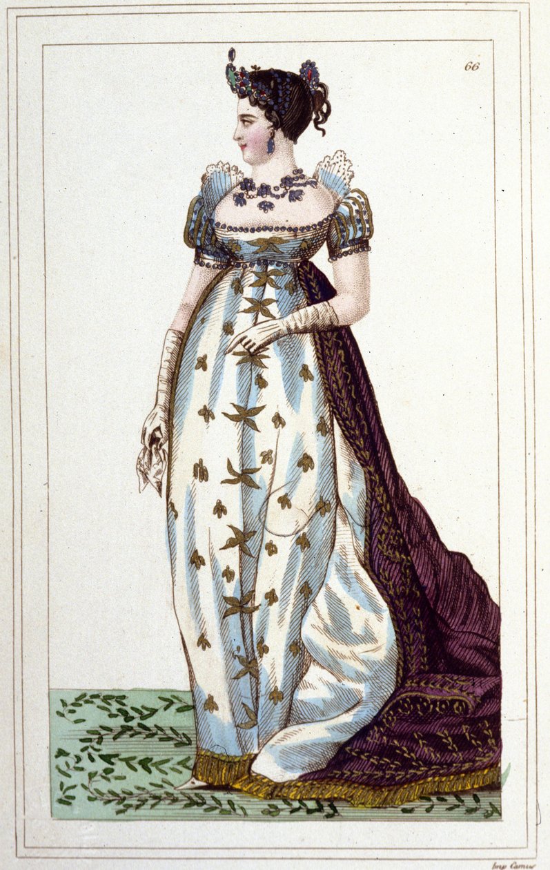 ジョゼフィーヌの肖像 by ボーアルネ・ボナパルト（1763 - 1814） 皇帝の衣装を着たフランスの帝王 1830年の彫刻版 作： 無名の画家