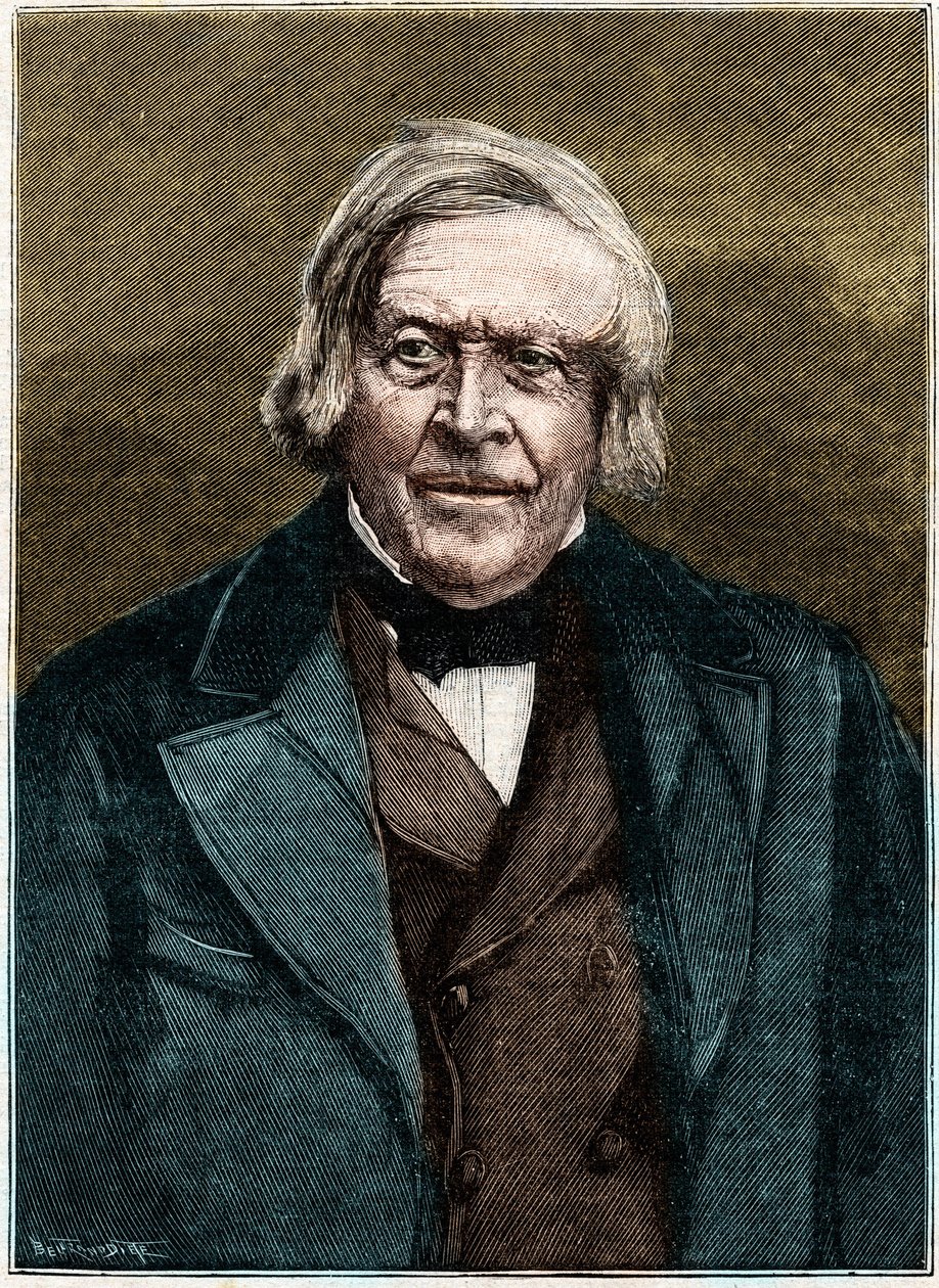 フランスの歴史家・作家であるジュール・ミシュレ（1798～1874年）の肖像。 作： 無名の画家